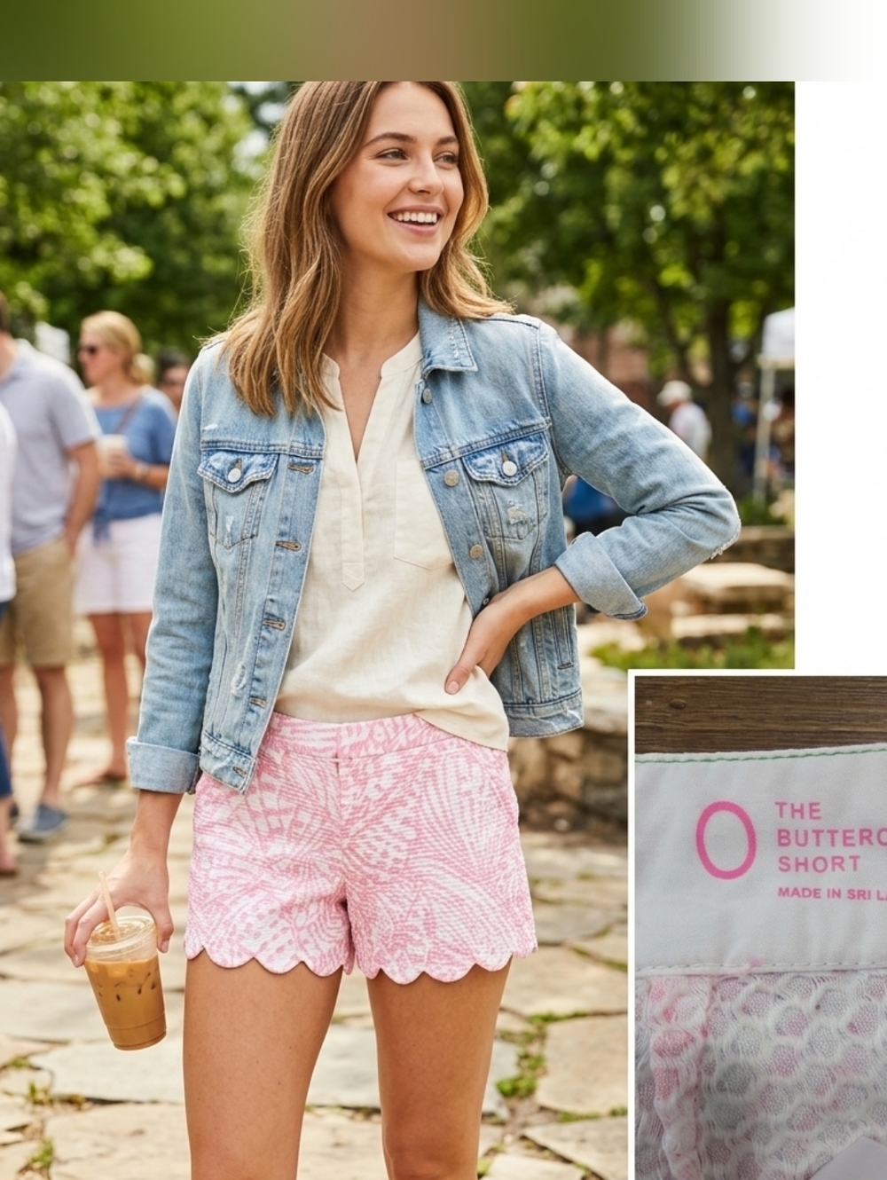 Lilly Pulitzer The Buttercup Short - Pink & White Size 0